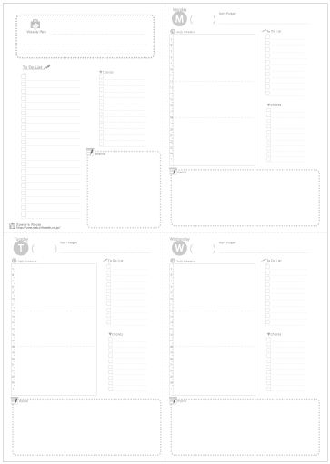 Printable Weekly Planner A4